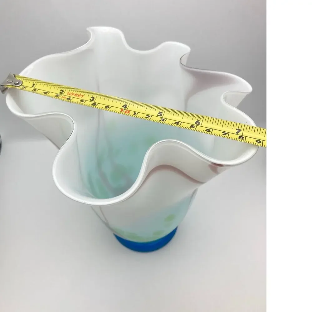 Hand Blown Art Glass Vase  9